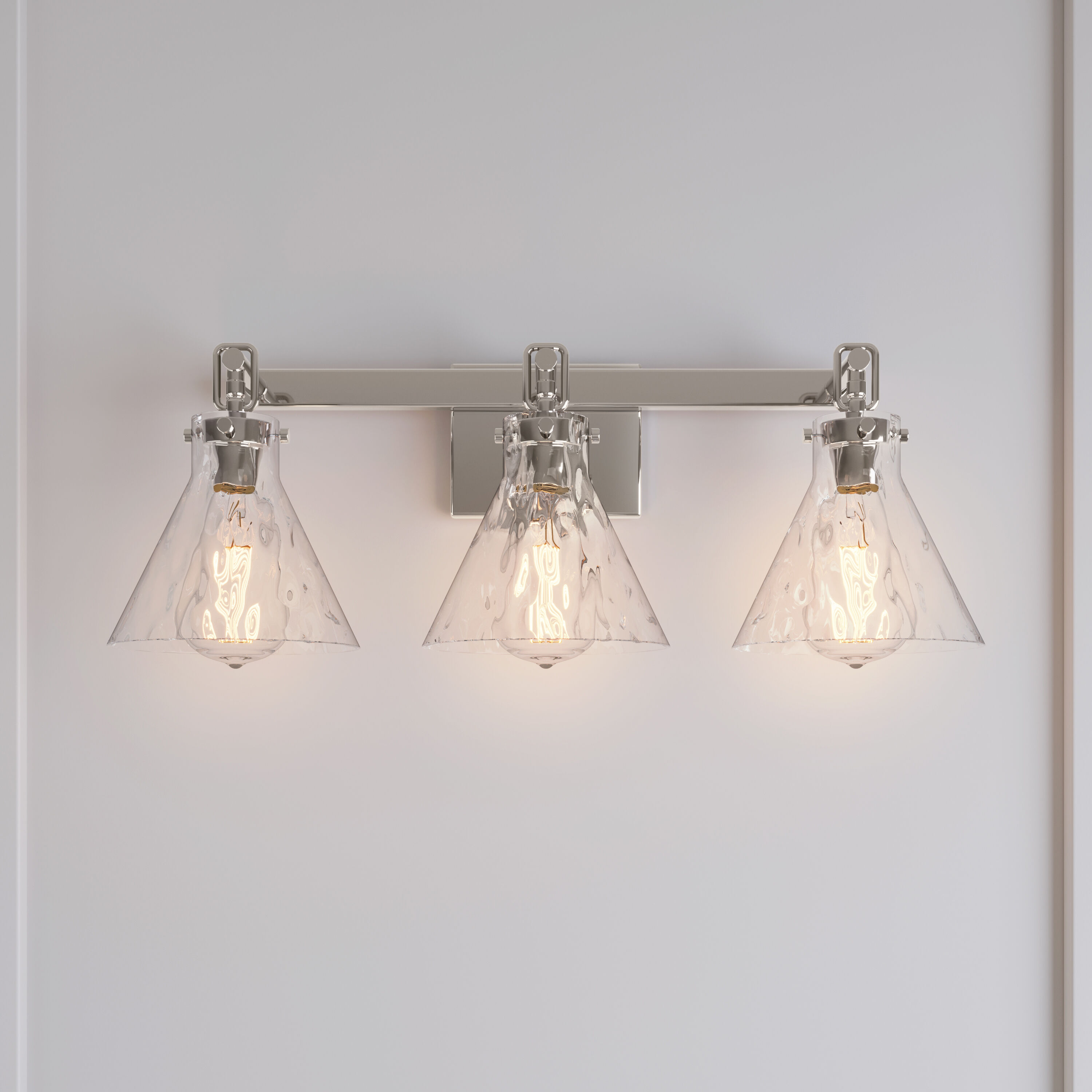 Barlon 3 Light 25.5 inch Polished Nickel Bathroom Vanity Light Wall Light